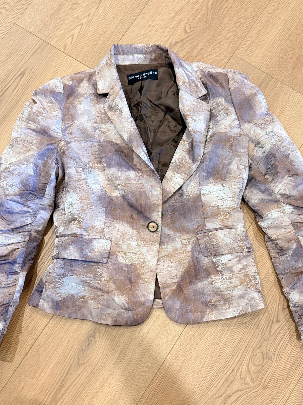 Bianca Nygard Petite Lavender Abstract Print Blazer